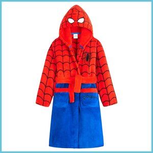 Fleece Robe with Hood and Pockets for Kids, Tie Waist